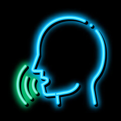 Human Voice Control neon light sign vector. Glowing bright icon sign. transparent symbol illustration