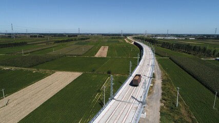 Electrified railway construction site, North China