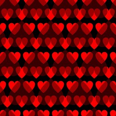 Mosaic red heart pattern. Decorative Vector texture for Valentines Day