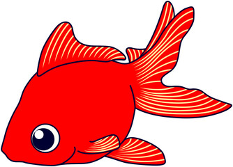 上から見た金魚のイラスト
