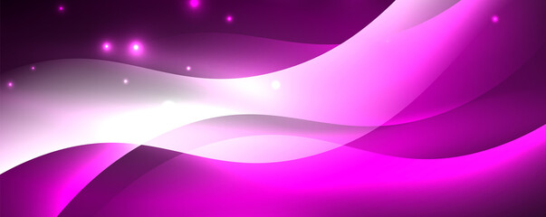 Shiny glowing neon wave, light lines abstract background. Magic energy and motion concept. Vector wallpaper template