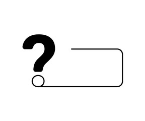 Question mark icon with line frame for text. Help, ask, support, Faq sign. Vector symbol