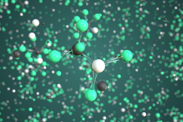 Halothane molecule. Conceptual molecular model. Chemical 3d rendering