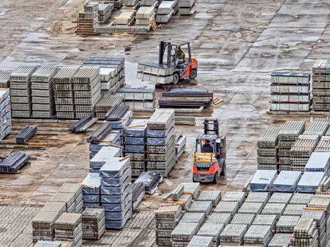 The Storage Area Of A Concrete Factory