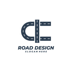 Obraz premium Road logo vector template, Creative Road logo design concepts