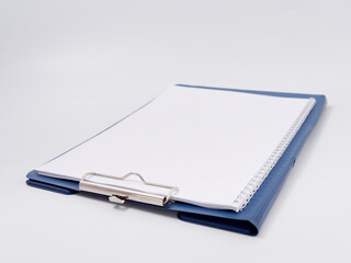 signing documents folder binder pen on white background