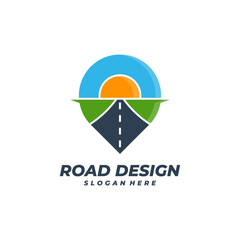 Point Road logo vector template, Creative Road logo design concepts
