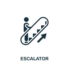 Escalator icon. Monochrome simple element from mall collection. Creative Escalator icon for web design, templates, infographics and more
