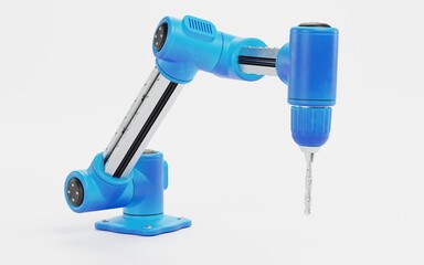 Realistic 3D Render of Robotic Arm