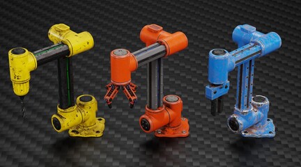 Fototapeta premium Realistic 3D Render of Robotic Arms