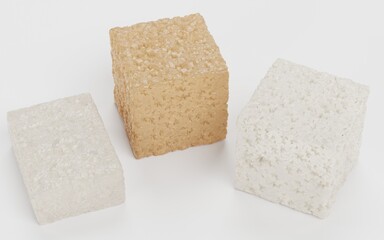 Realistic 3D Render of Sugar Cubes
