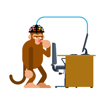 Neuralink Chip in monkeys brain. Artificial Intelligence Cyborg