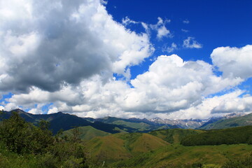 clouds over the mountains