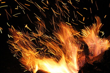 sparks of fire