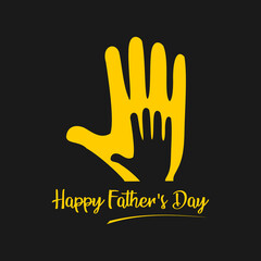Hand of Father and Son Happy Father Day Vector