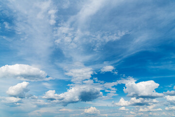 Blue sky background with white clouds