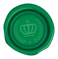 Sealing wax stamp vector illustration ( crown emblem mark )