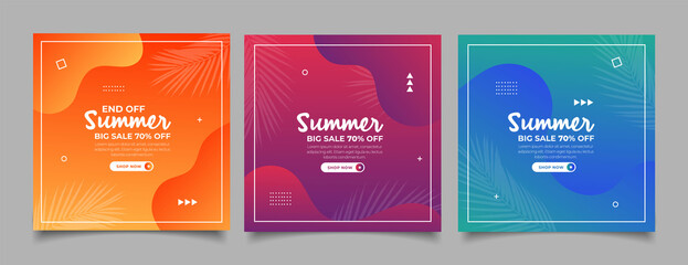 summer sale social media post template	