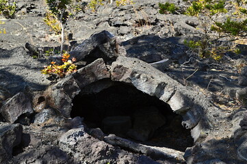 Lava Tunnel im Volcanoes National Park auf der Insel Big Island, Hawaii