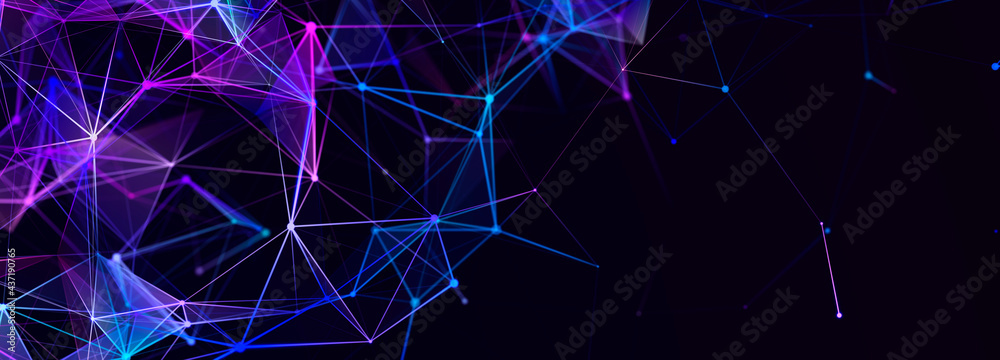 Aufkleber Technology background. Abstract digital combination dots and lines. Network connection structure. 3d Widescreen