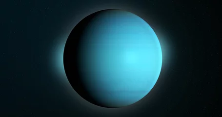 Poster Uranus-Planet rotiert auf seiner eigenen Umlaufbahn im Weltraum © Manuel Mata
