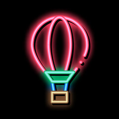 Obraz premium Trip Air Balloon neon light sign vector. Glowing bright icon Trip Air Balloon sign. transparent symbol illustration