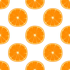 Bright seamless pattern with oranges, vector illustration