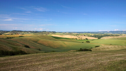 landscape with hills in tuscany