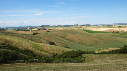 Fototapeta na wymiar landscape with hills in tuscany