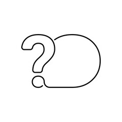 Question mark icon with line frame for text. Help, ask, support, Faq sign. Vector symbol