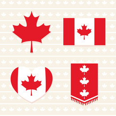 canada flags set