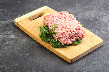 Raw pork minced meat for cooking