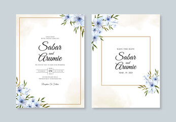 Beautiful set template wedding invitation card