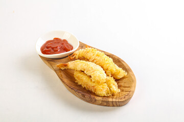 Japanese traditional tempura with prawn