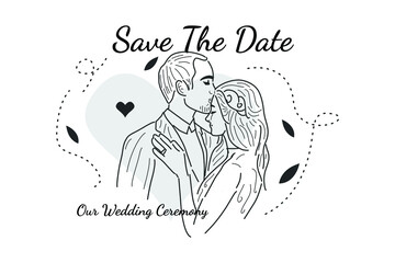 sweet kiss woman Wedding Couple romantic posture line 