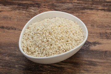 Raw arborio rice for Risotto