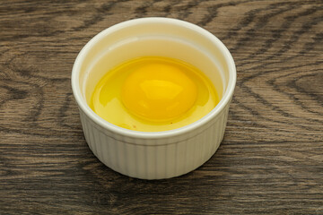 Raw Chicken egg in the bowl