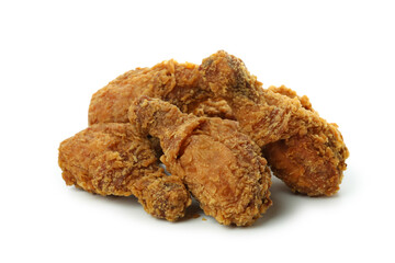 Tasty fried chicken isolated on white background