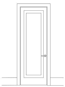sketch closed doors isolated, vector