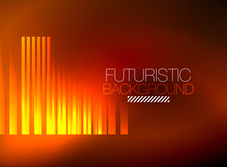 Fototapeta premium Bright neon color techno abstract background, shiny glowing neon lines in the dark background