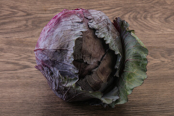 Natural ripe Organic violet cabbage