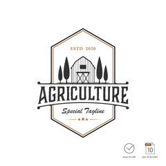 cattle shed design concept for agriculture logo
