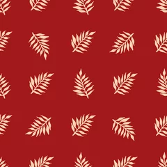 Papier peint Rouge Modèle sans couture rouge avec des branches. Ornement lumineux.
