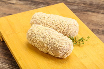 Raw chicken cutlet for roast