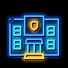 Police Department Build neon light sign vector. Glowing bright icon Police Department Build sign. transparent symbol illustration