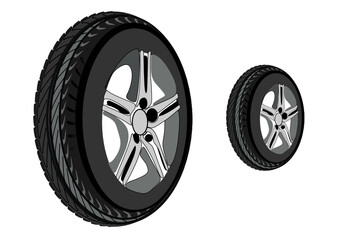 car wheel isolated on white background