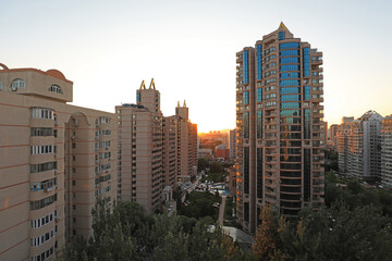 Architectural landscape in the setting sun, Beijing