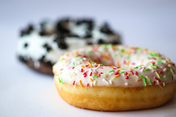 Ring donut with white glaze