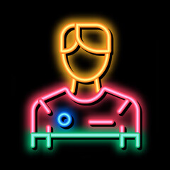 Soccer Game Player neon light sign vector. Glowing bright icon Soccer Game Player sign. transparent symbol illustration