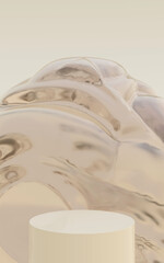 Empty product stand on abstract shape,  podium for product advertising. 3D rendering.